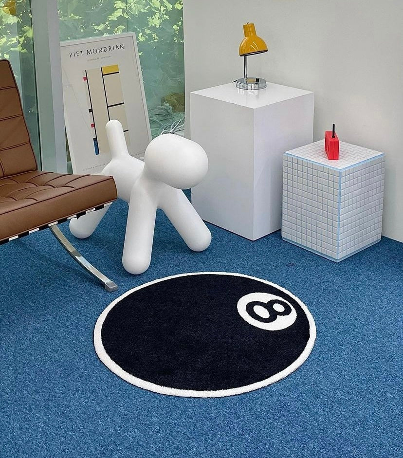 Living room interior with black 8 billiard mat, modern and stylish