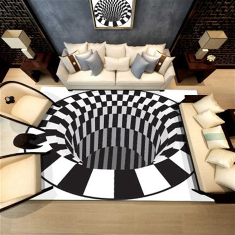 3D bottomless rug with modern design, soft and comfortable