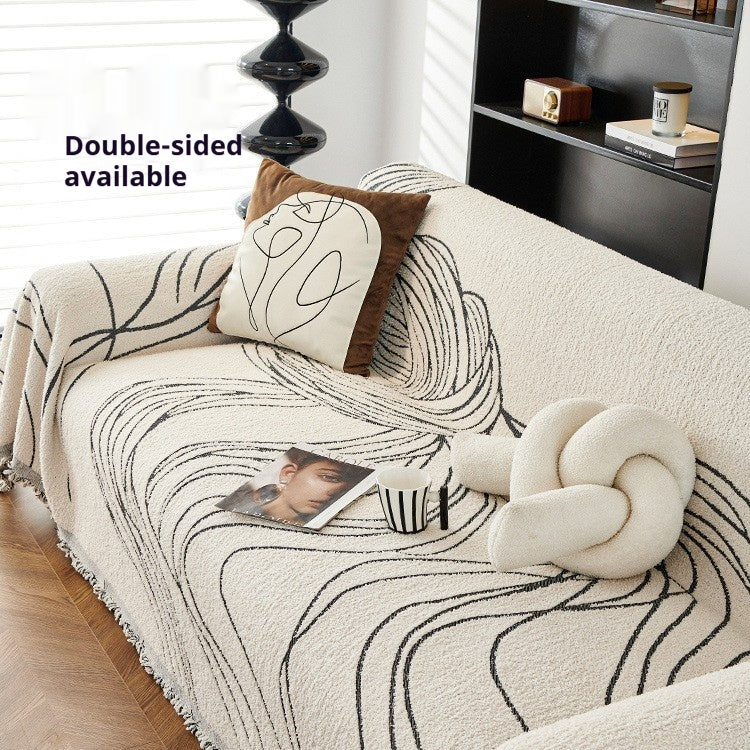 Sofa slipcover with semi-circle radiant pattern, pet friendly, Color in Grey